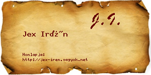 Jex Irén névjegykártya